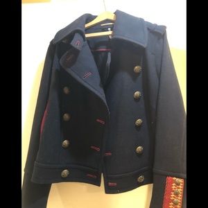 Free people navy coat large new